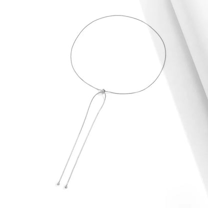 Rusty Minimalist Silver Adjustable Anklet