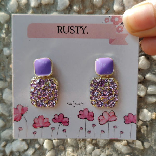 Rusty Lavender Sparkle Stud Earrings