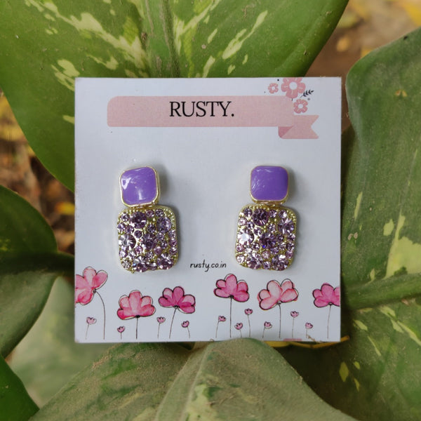 Rusty Lavender Sparkle Stud Earrings