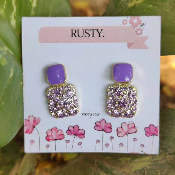 Rusty Lavender Sparkle Stud Earrings
