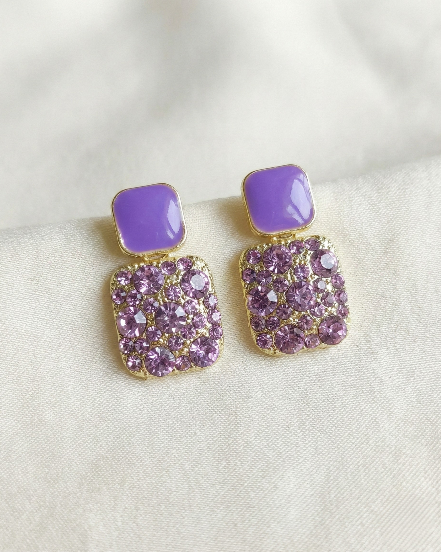 Rusty Lavender Sparkle Stud Earrings