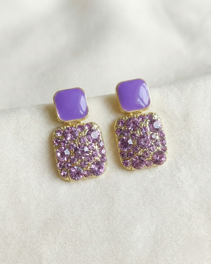 Rusty Lavender Sparkle Stud Earrings