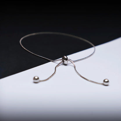 Rusty Minimalist Silver Adjustable Anklet